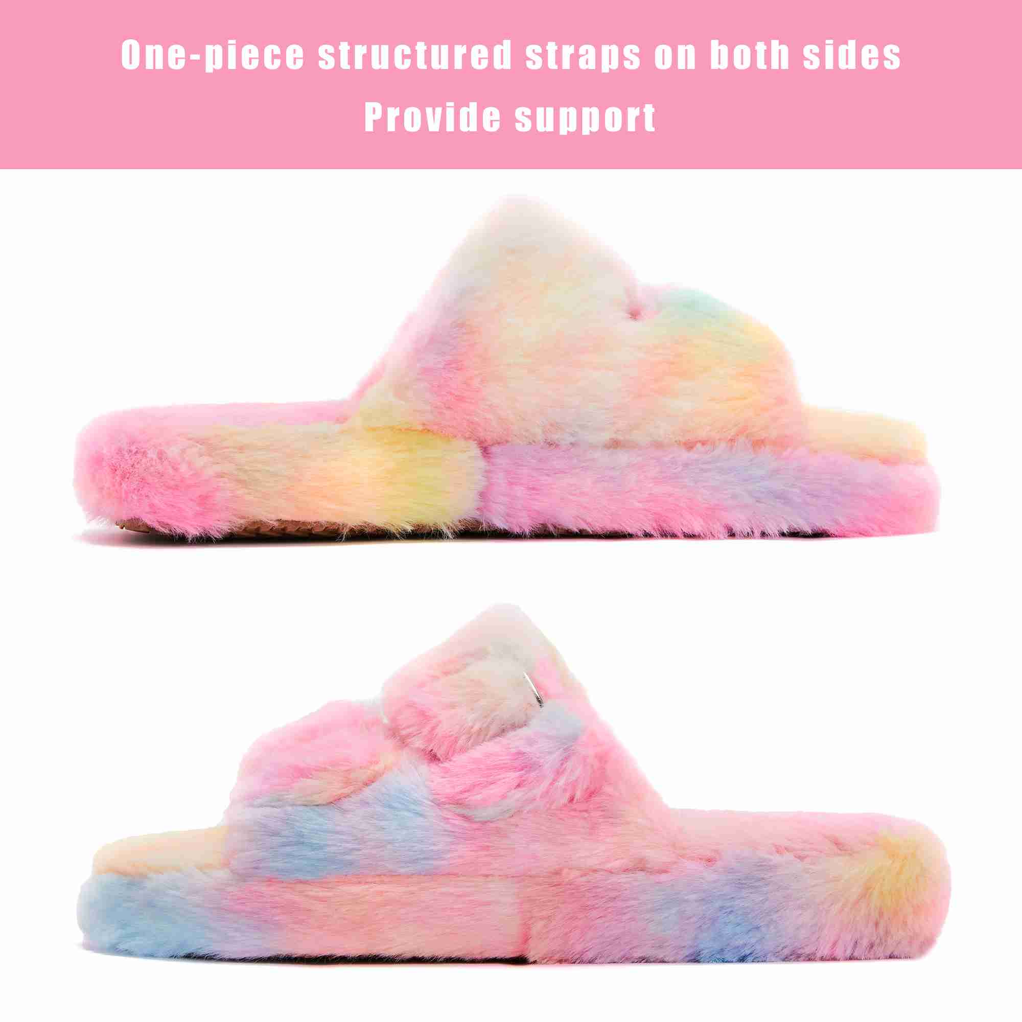 open-toe-slippers-furry for cheap