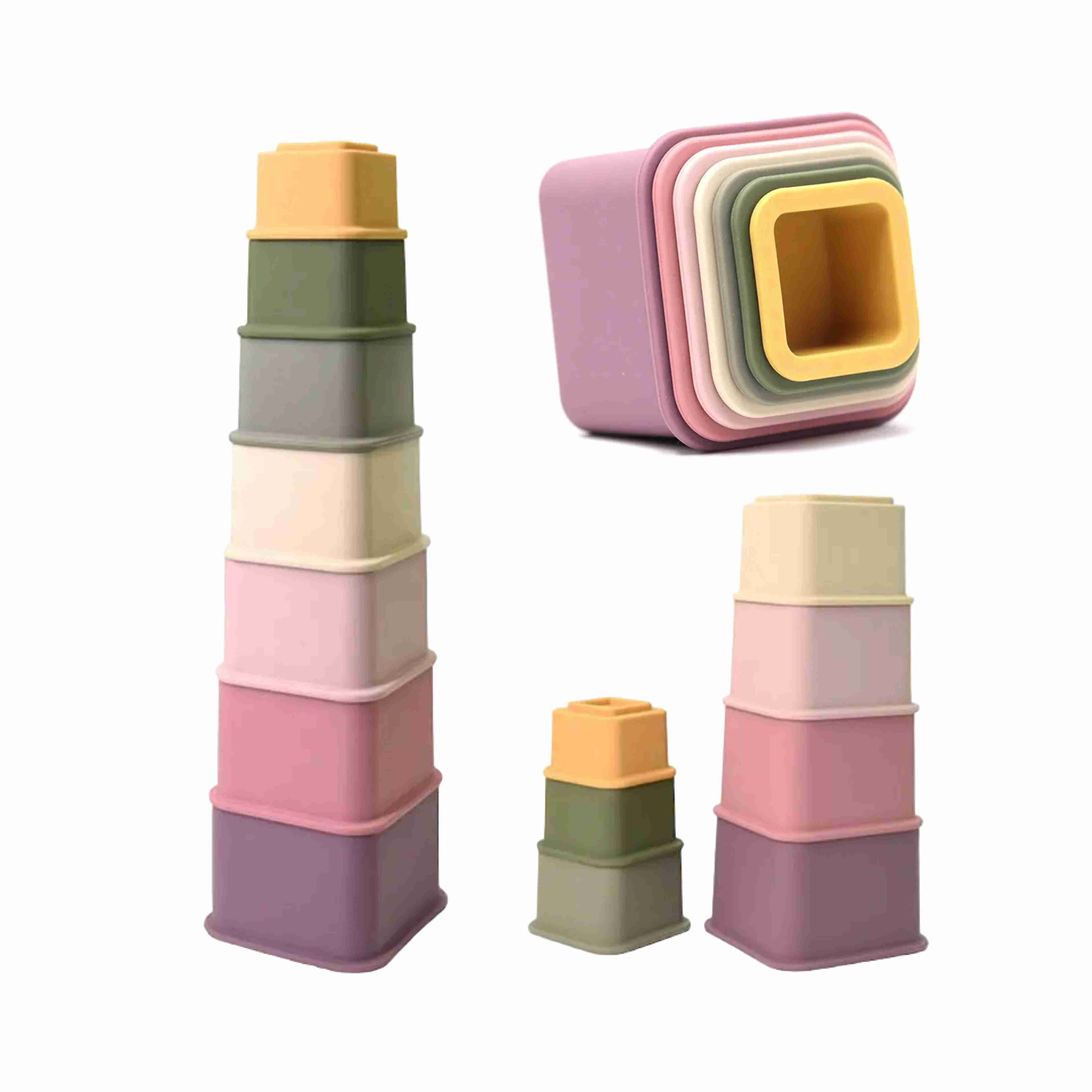 square-silicon-stacking-cups-montessori-early-development with cash back rebate
