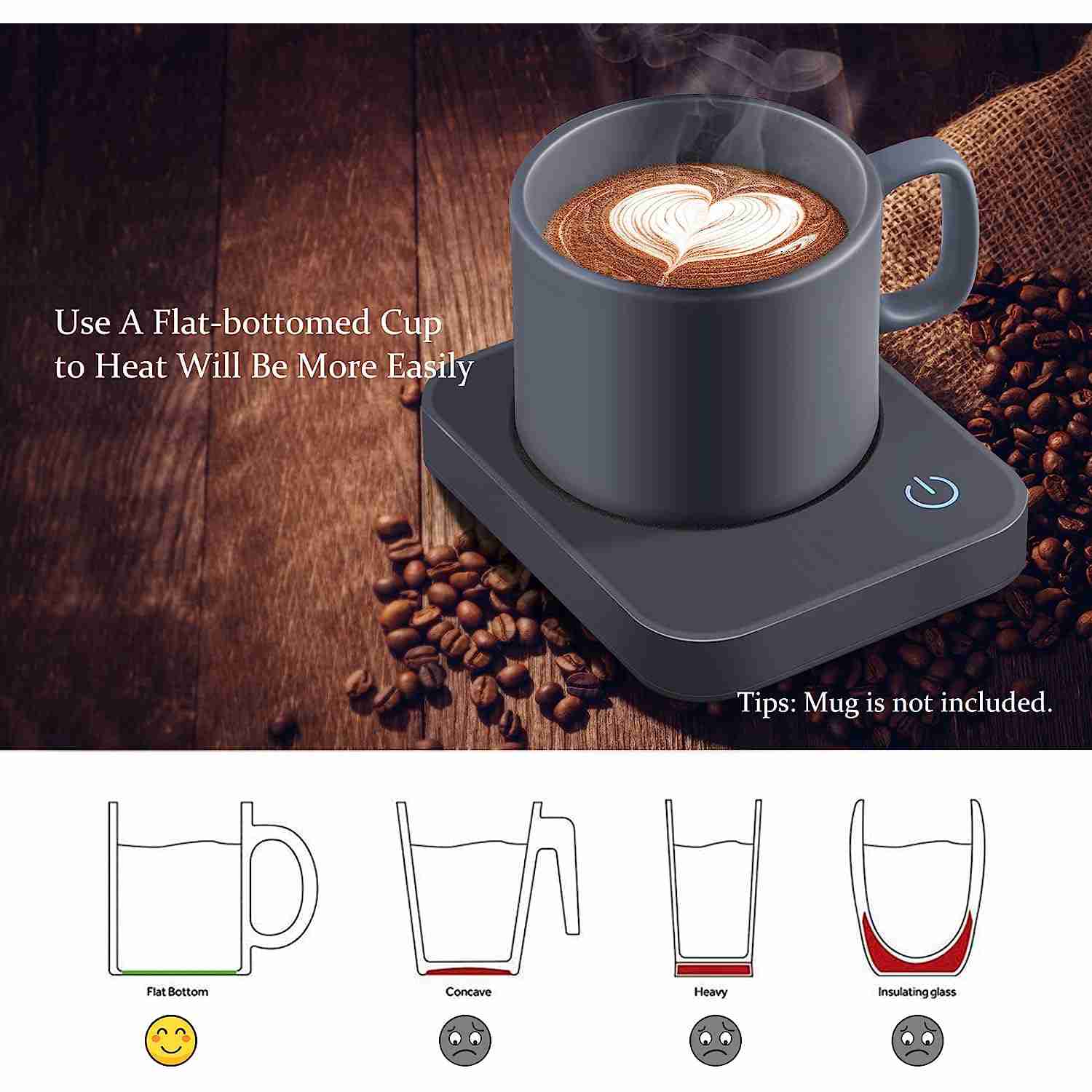 VOBAGA Coffee Mug Warmer, Electric Coffee Warmer - Rebaid