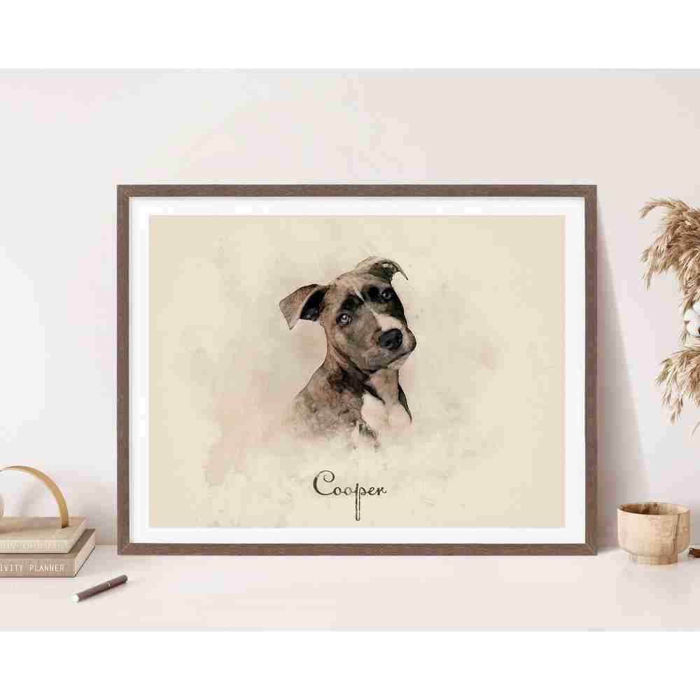 dog-pet-memorial-gift-wall-art-print-paw-animal-portrait with cash back rebate