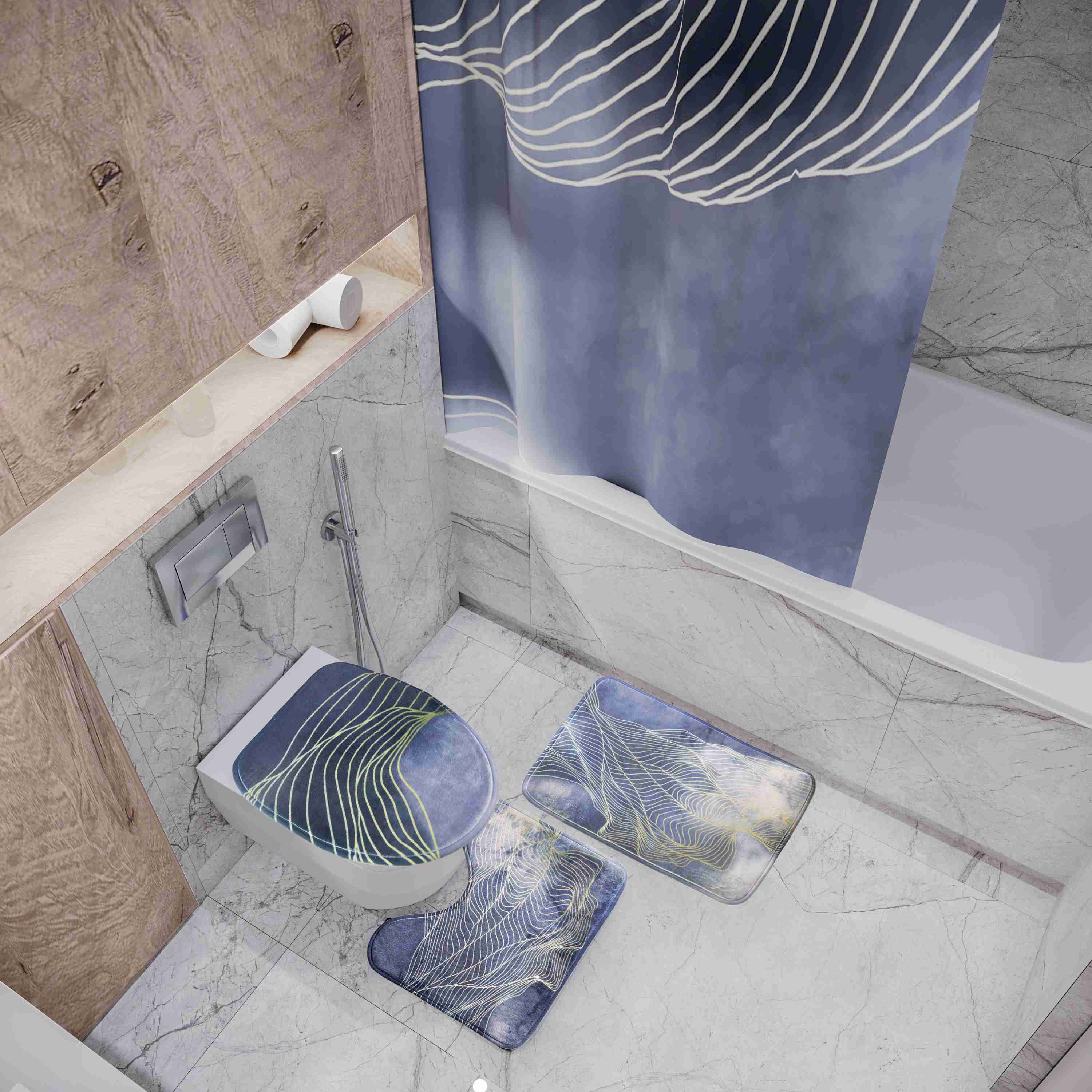 set-for-the-bathroom-shower-curtain-carpet for cheap